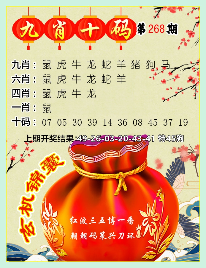 九肖十码 第267期