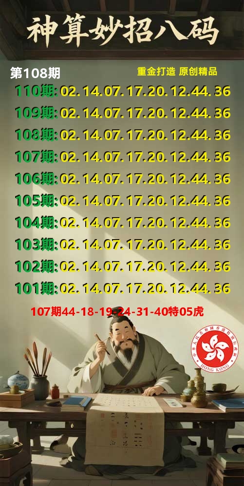 神算妙招八码 第108期