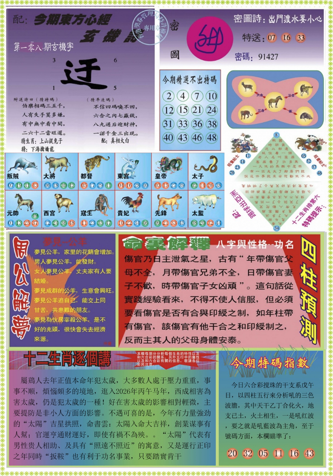 东方心经B 第108期
