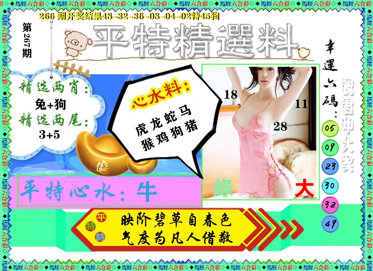平特精选料 第267期