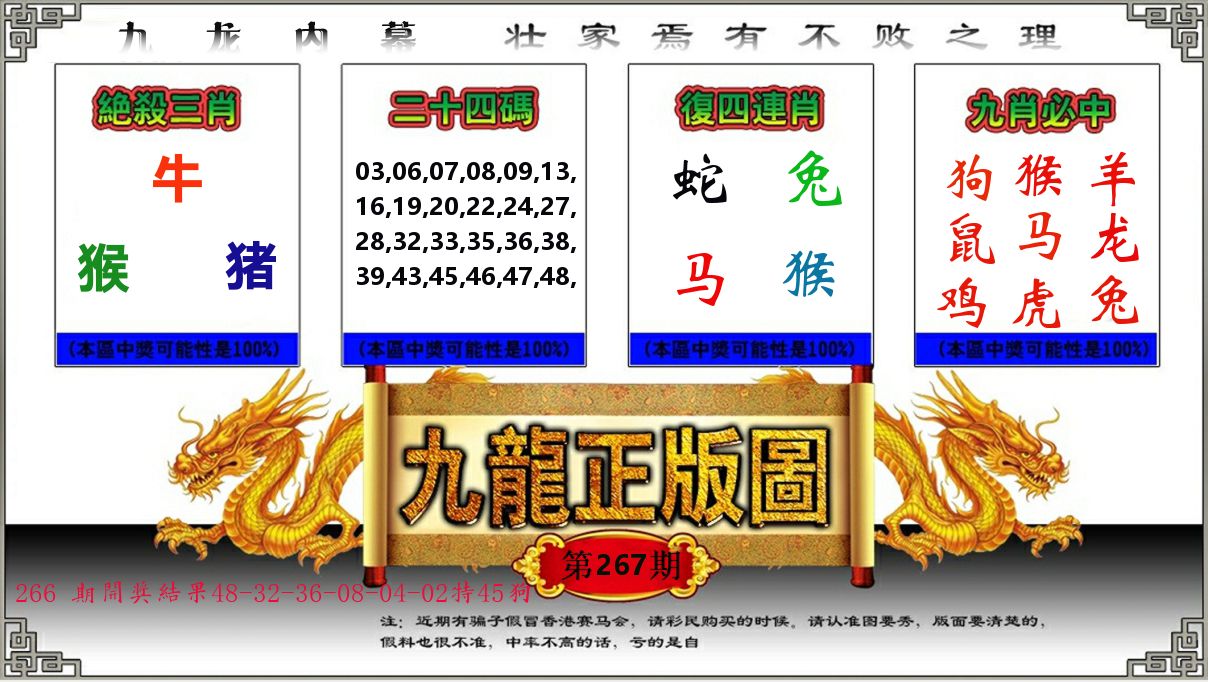 九龙正版图 第267期