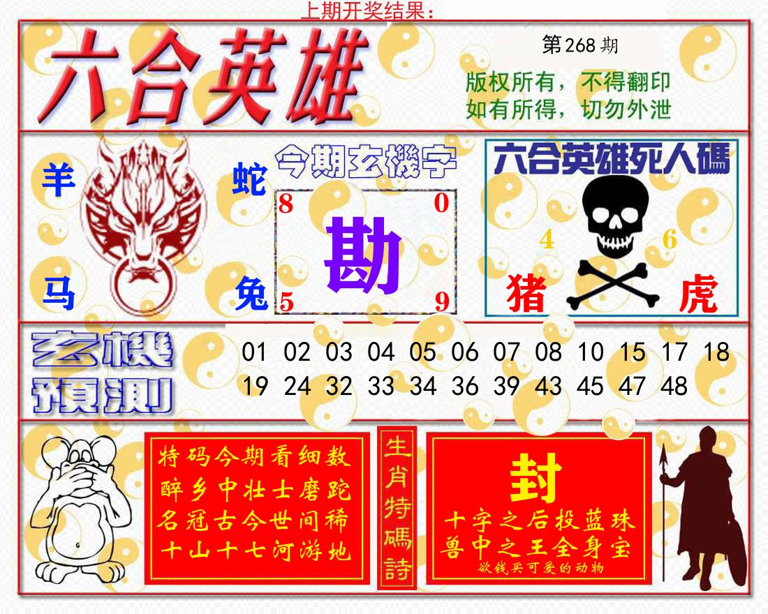 六合英雄 第267期