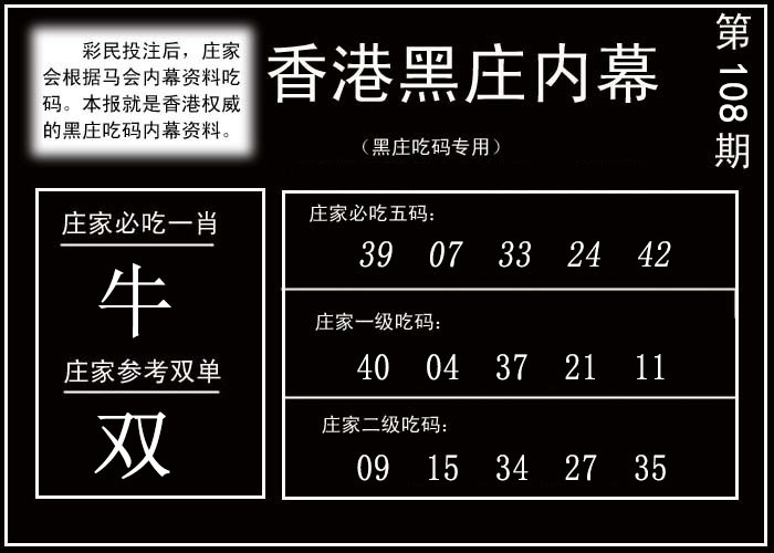 香港黑庄内幕 第108期