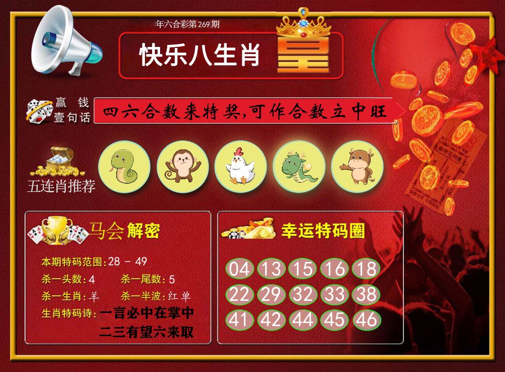 快乐八生肖皇 第267期