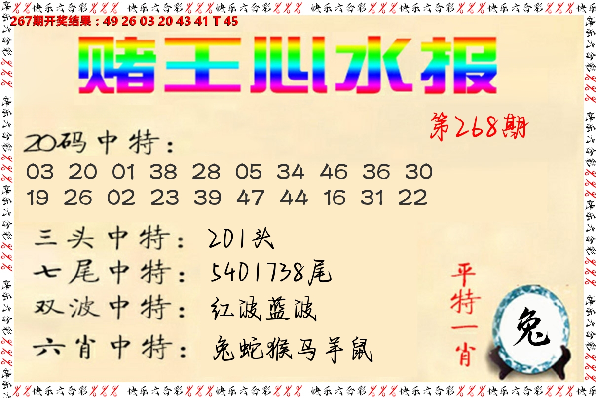 赌王心水报 第267期
