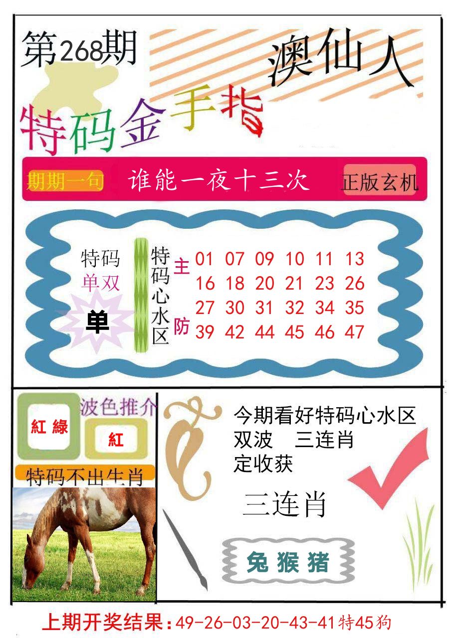 特码金手指 第267期
