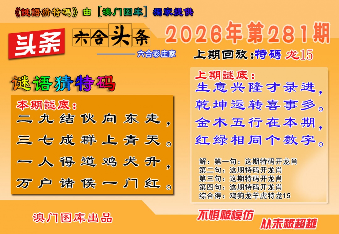 六合头条 第281期