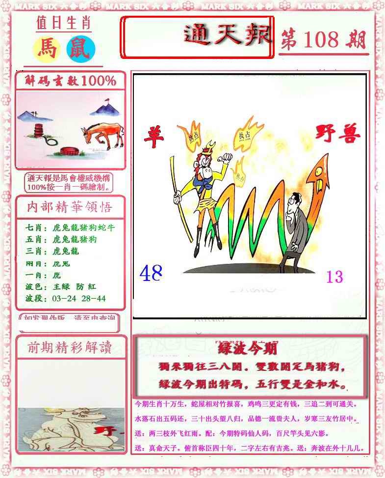 马经通天报(另版) 第108期
