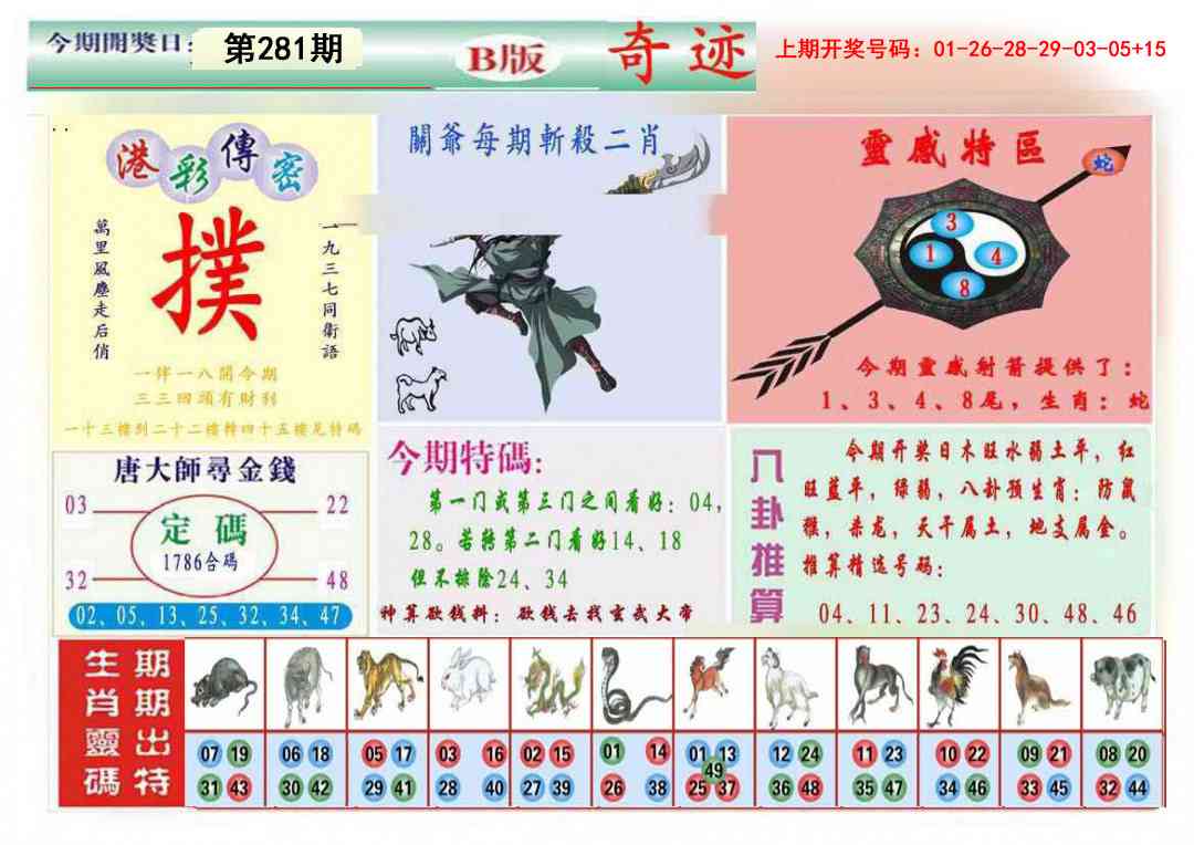 九龍奇迹B(推荐) 第281期