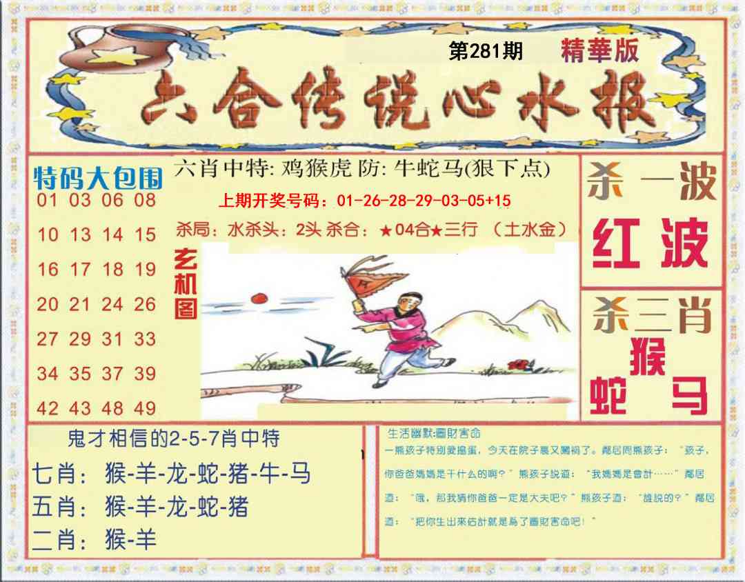 六合传说(心水版) 第281期