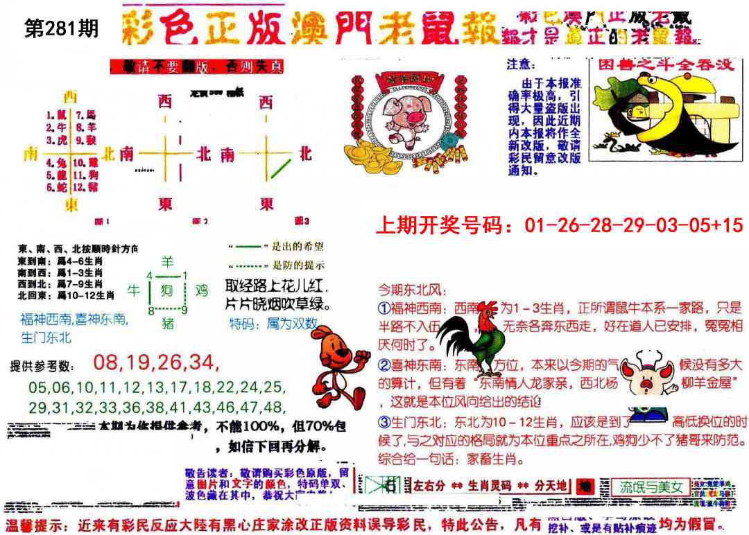 彩色正版澳门老鼠报 第281期