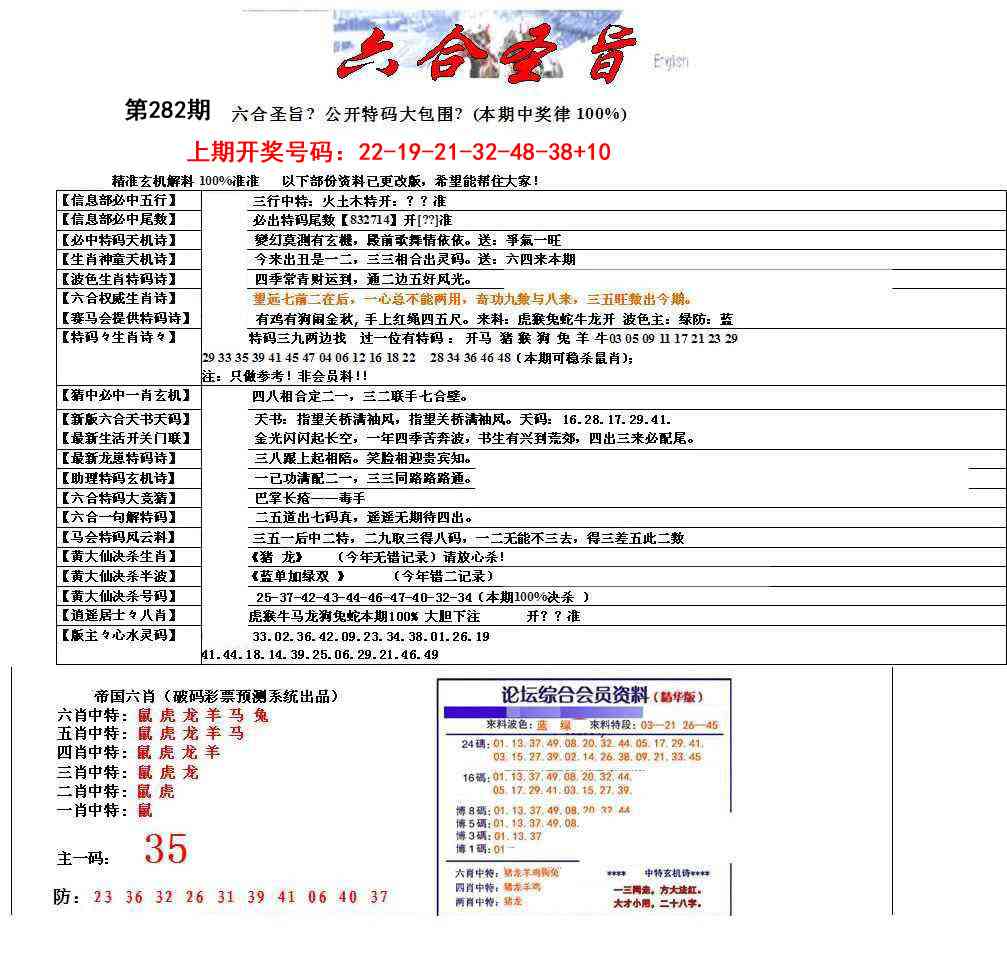 六合圣旨 第281期
