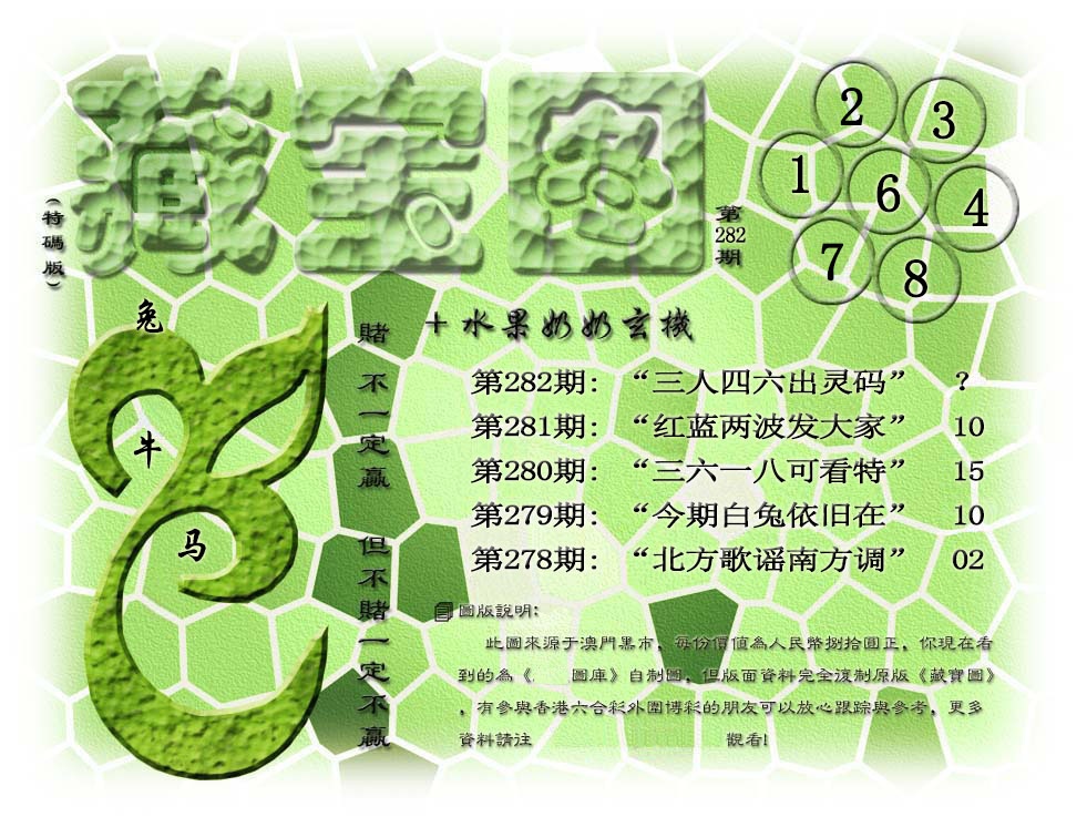 (水果奶奶藏宝图)正版 第281期