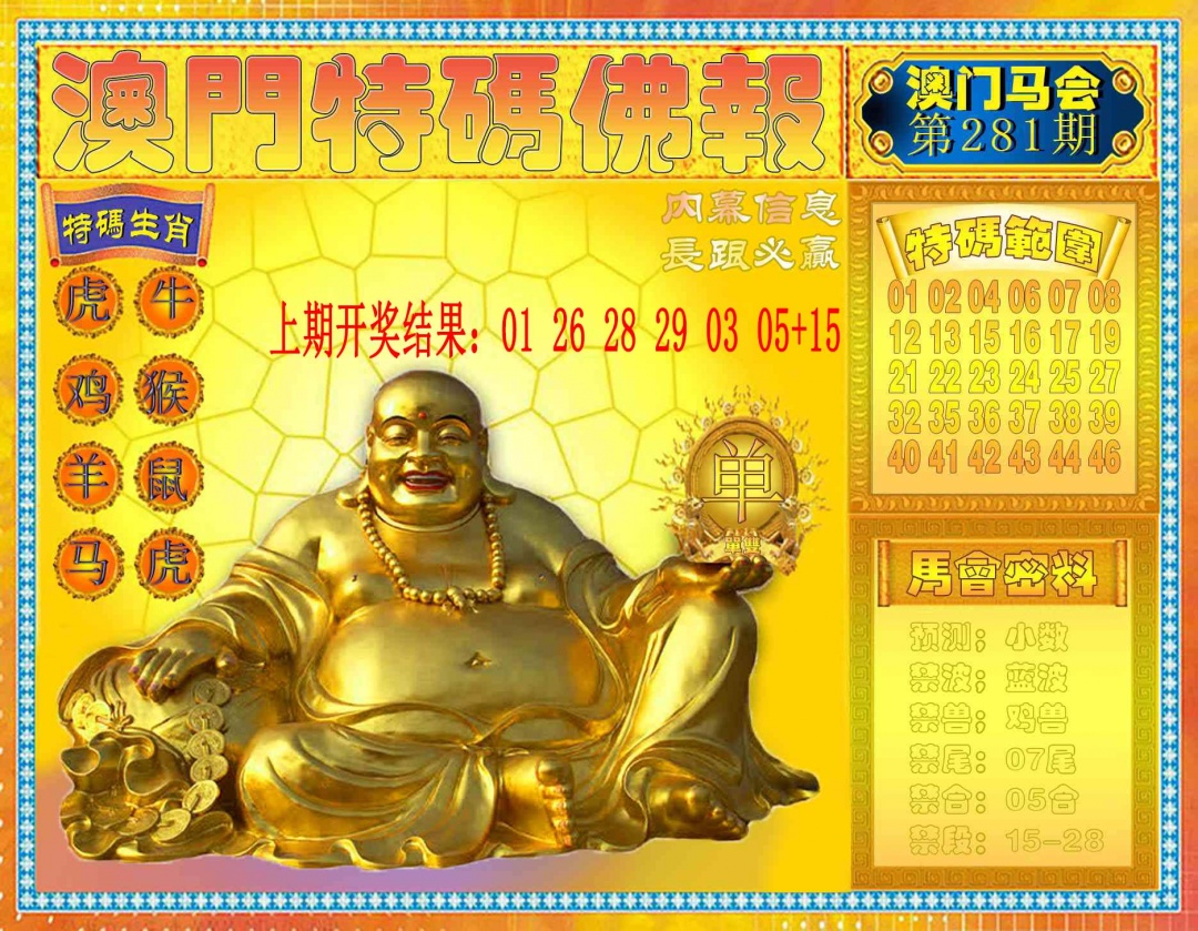 特码佛报 第281期