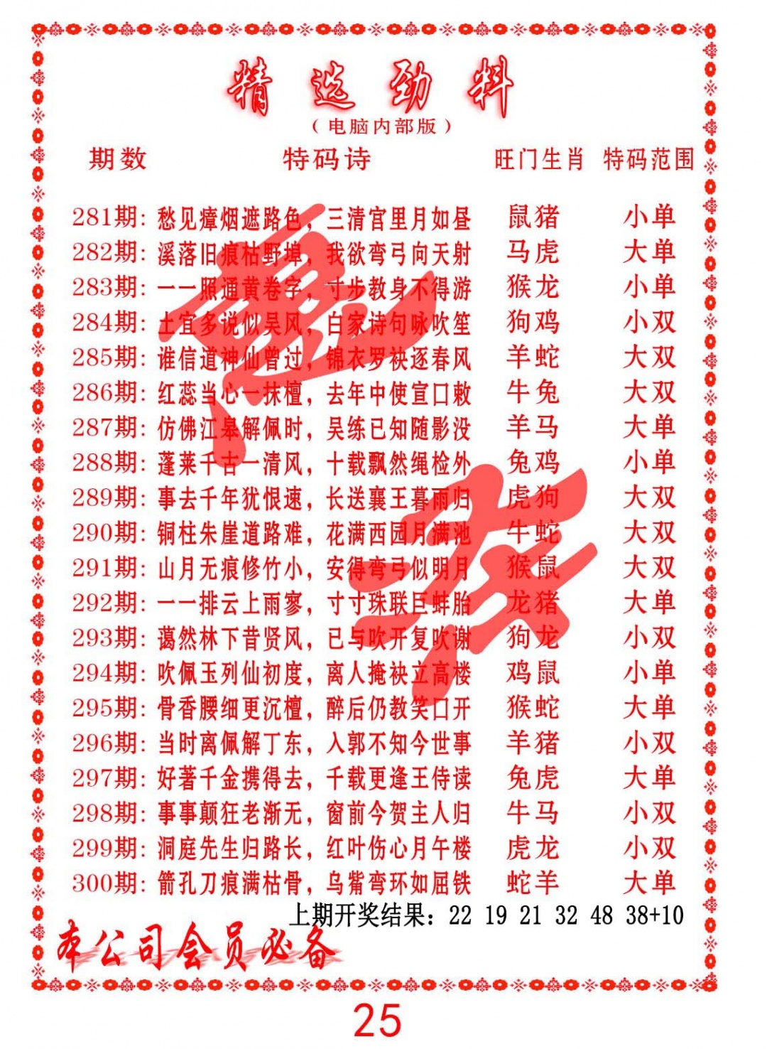 精选劲料 第281期