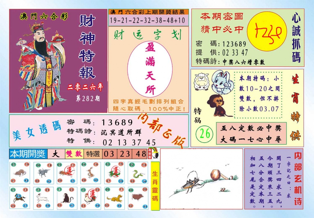 财神特报 第281期