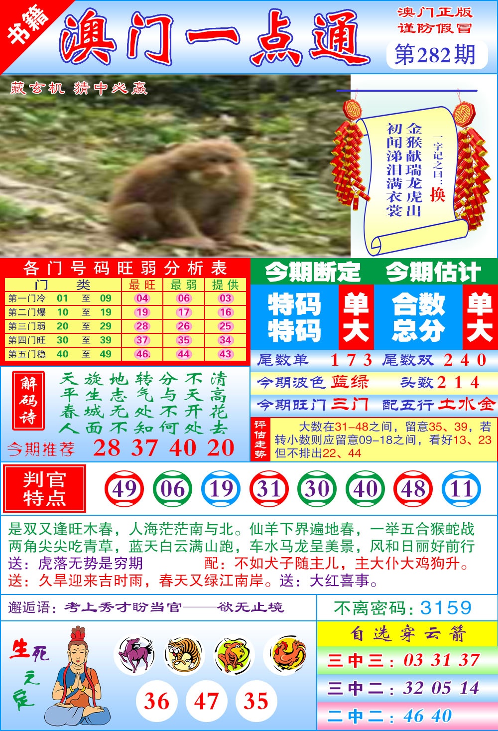 澳门一点通 第281期