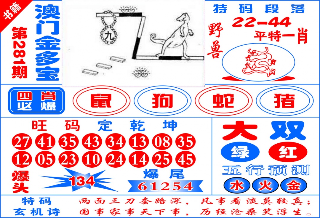 澳门金元宝 第281期