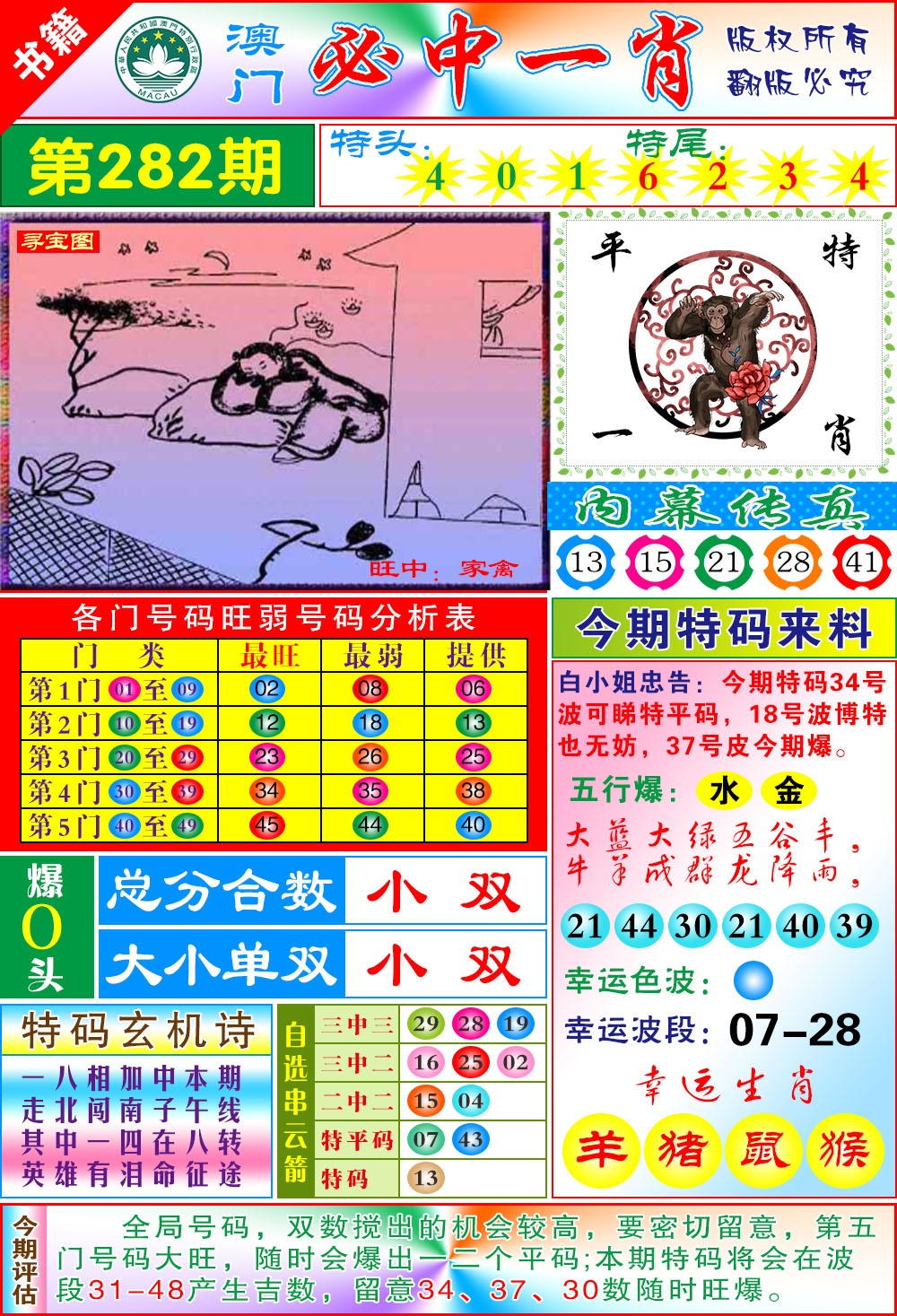 澳门玄机一特 第281期