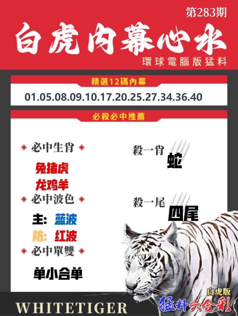 白虎內幕心水 第280期