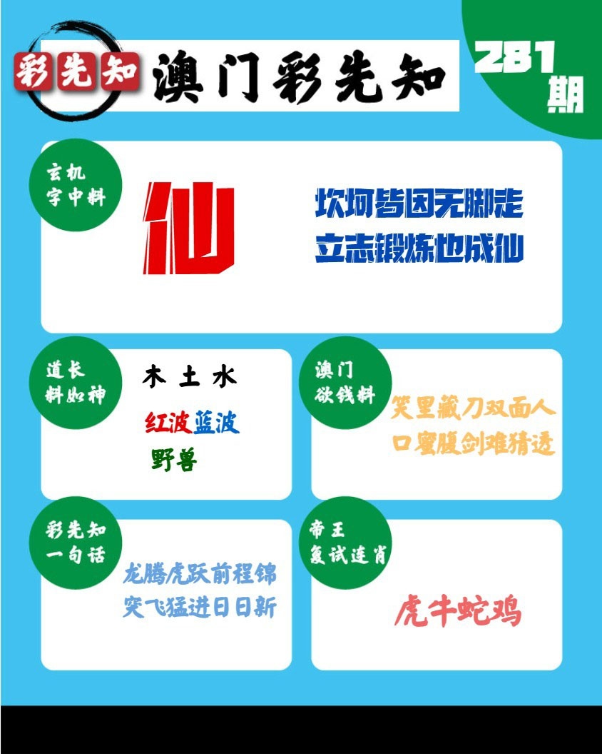彩先知大赢家1 第281期