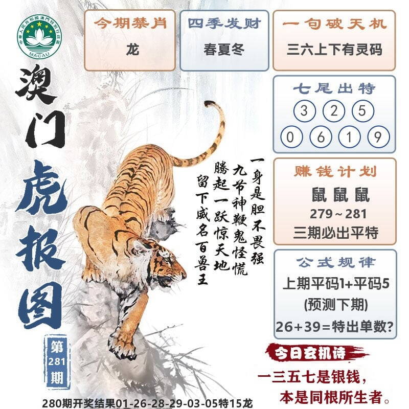 澳门虎报图 第281期