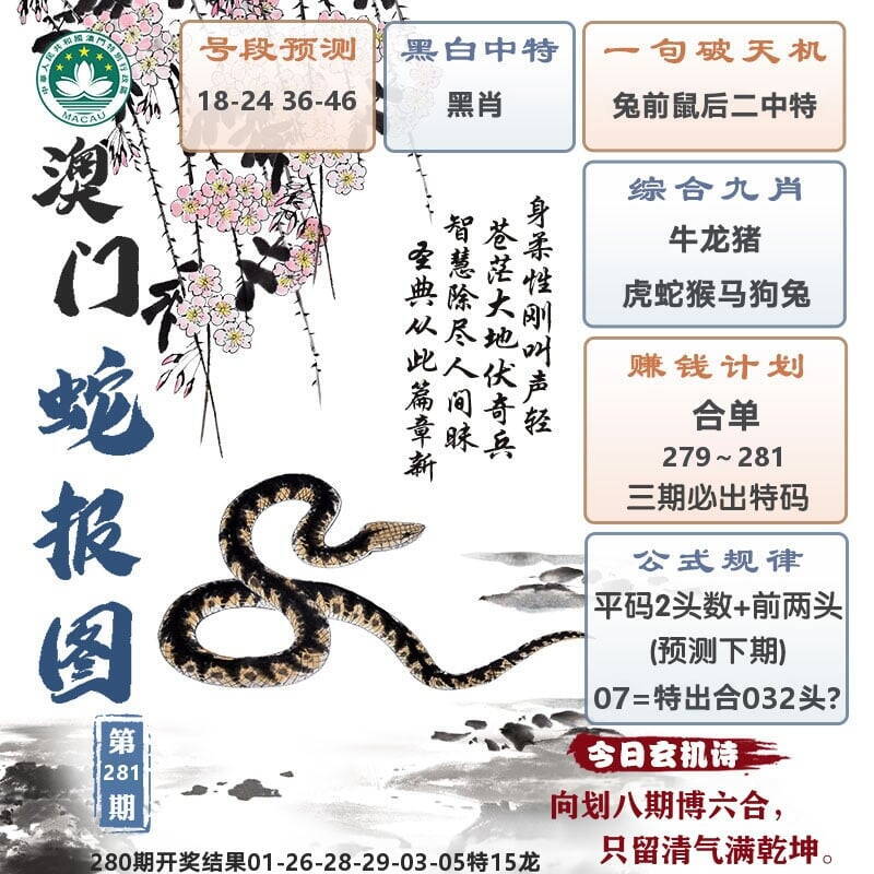 澳门蛇报图 第281期