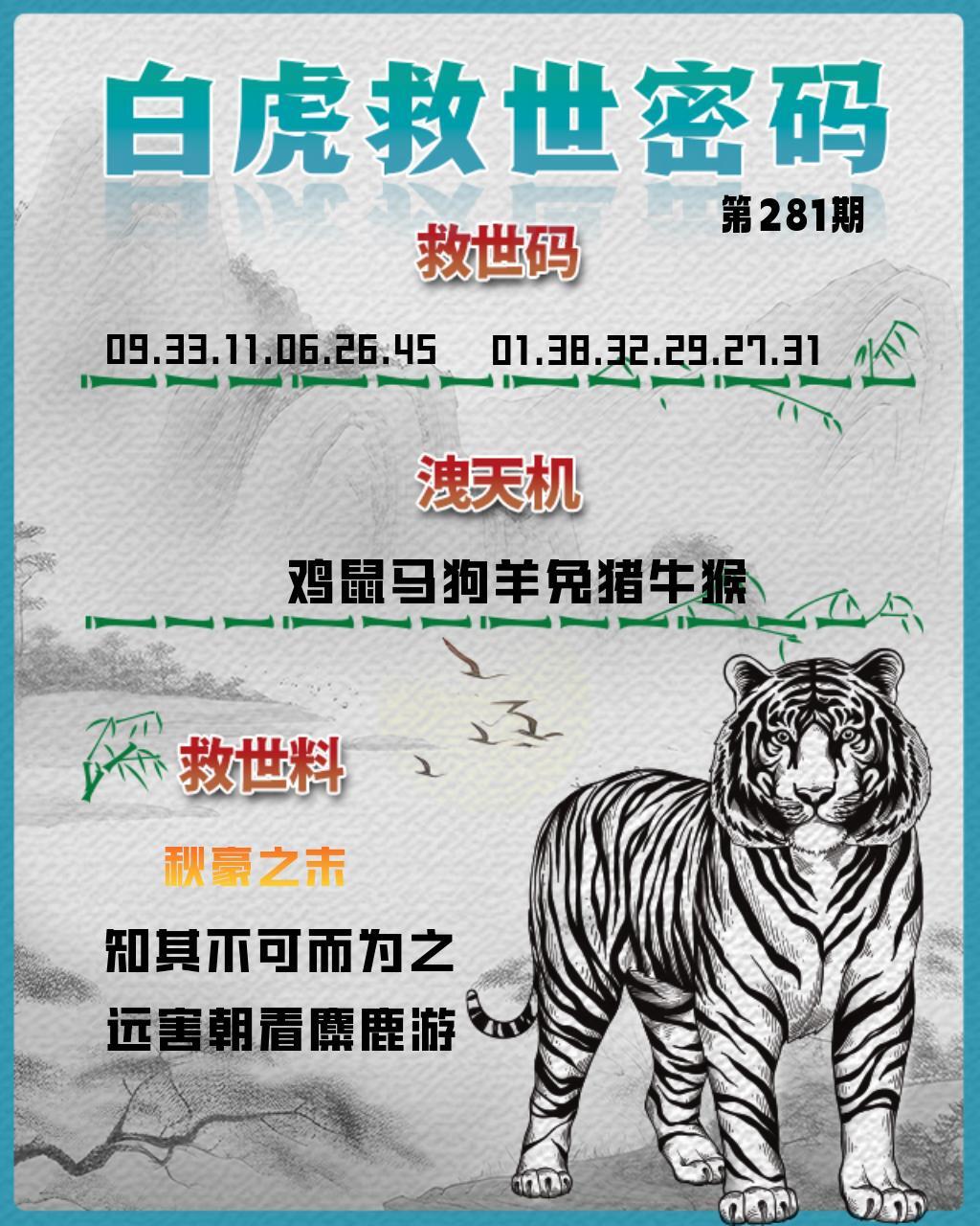 白虎救世密码 第280期