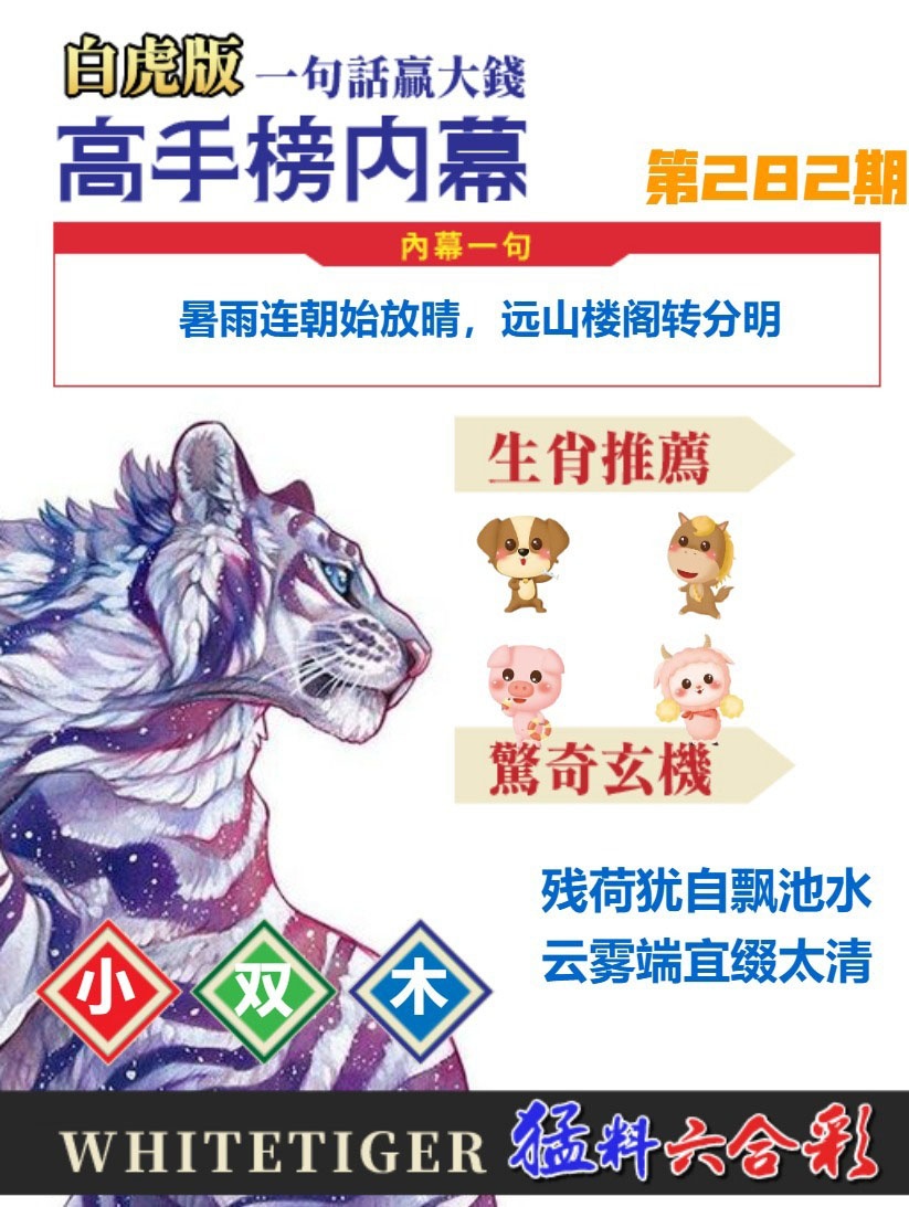 白虎高手榜内幕 第280期