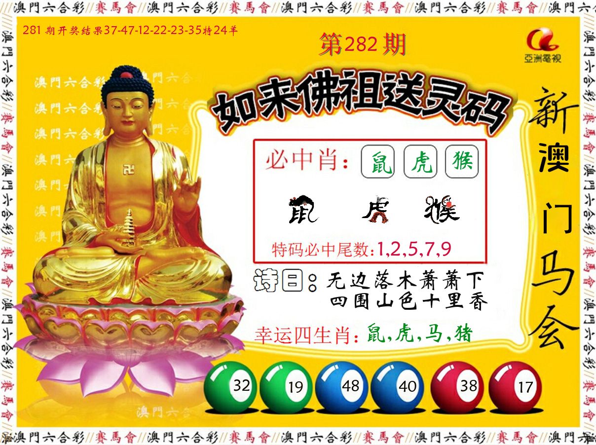 如来佛祖送灵码 第281期