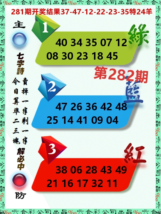 三波十码 第281期