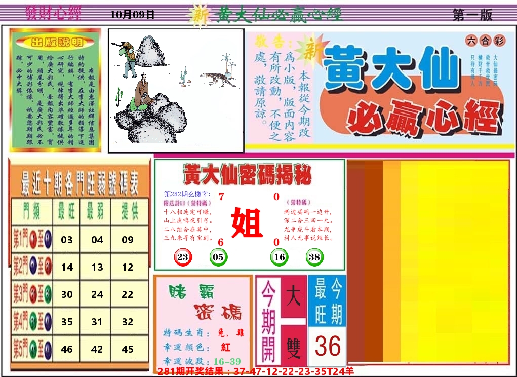 黄大仙必赢心经 第281期