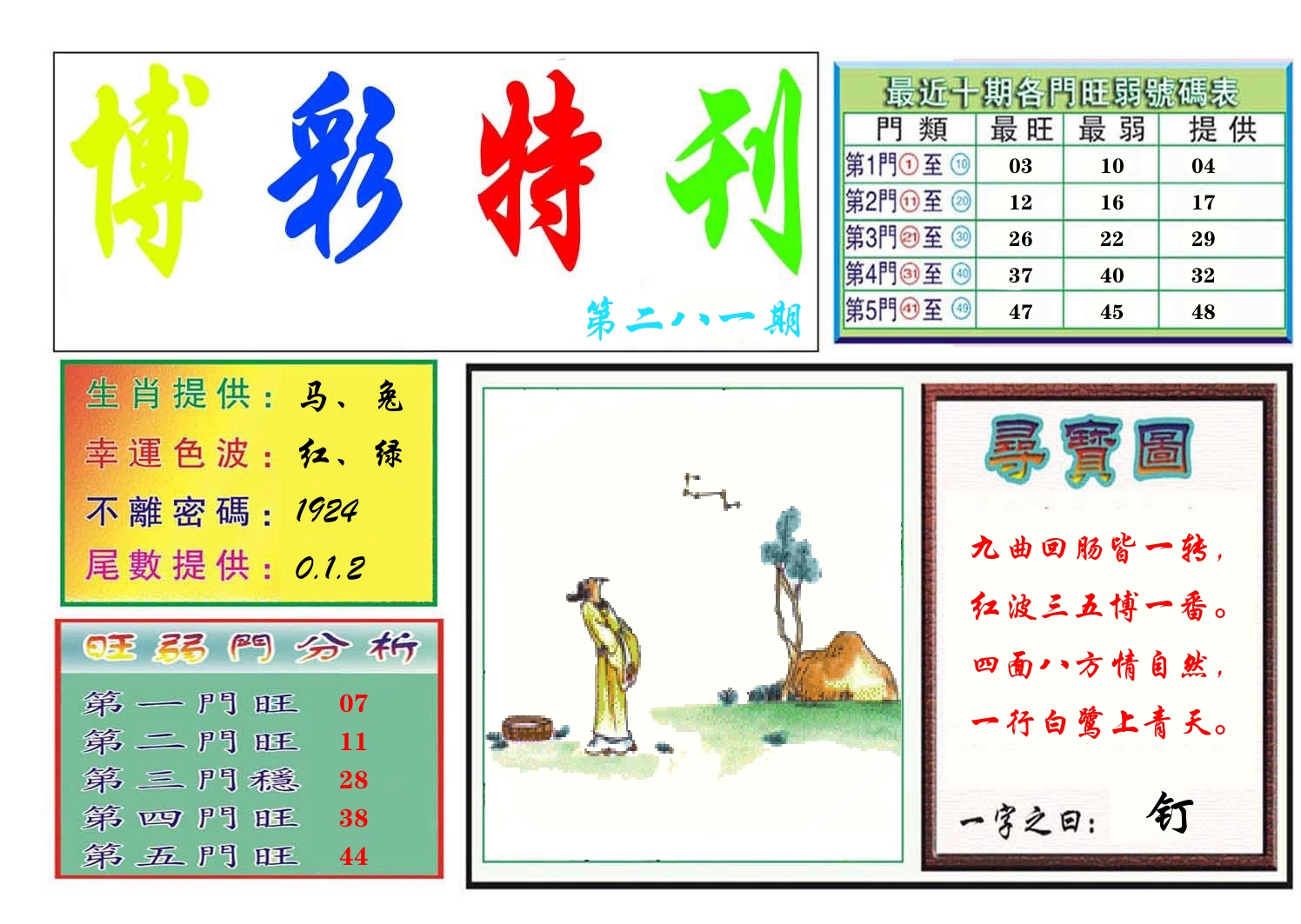 博彩特刊 第281期