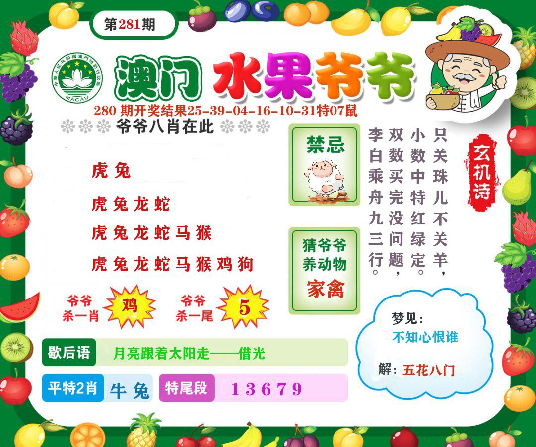 澳门水果爷爷 第281期