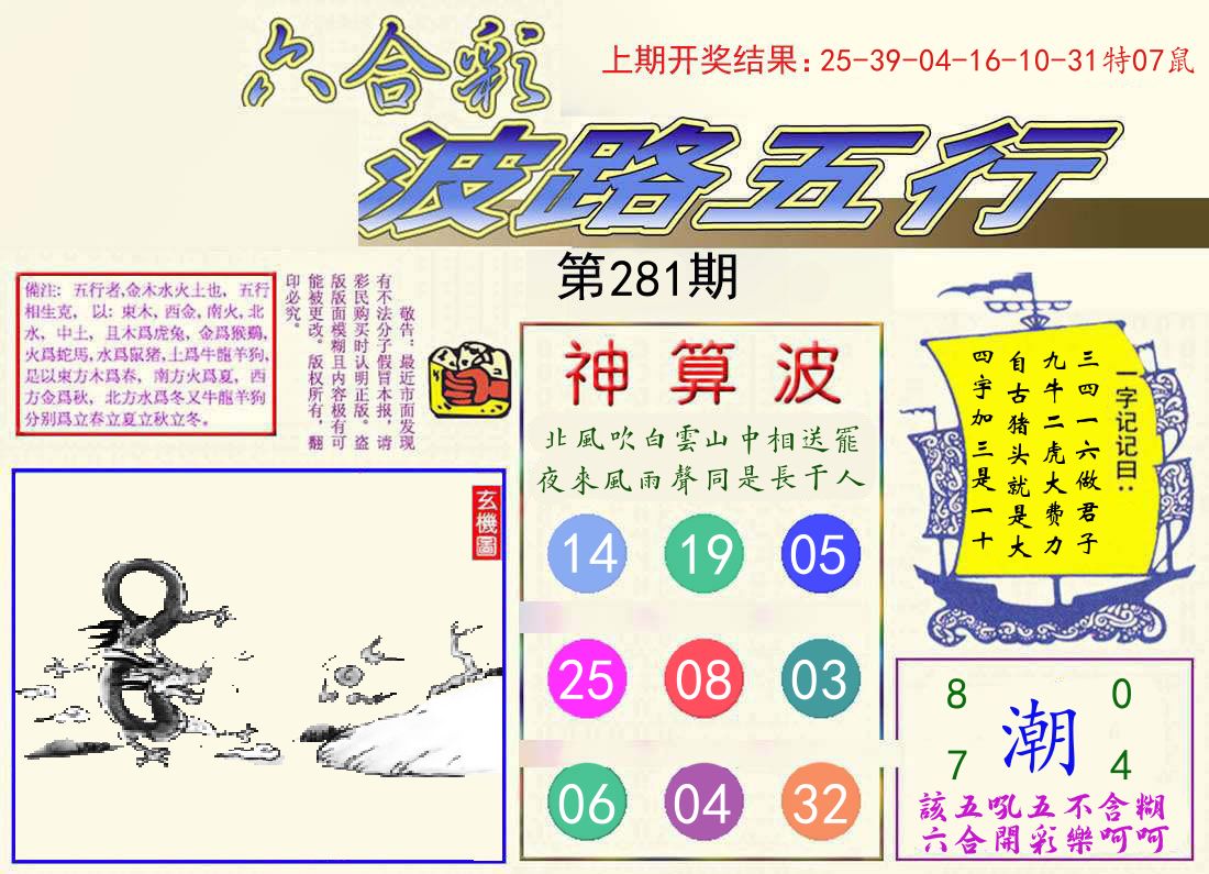 波路五行 第281期
