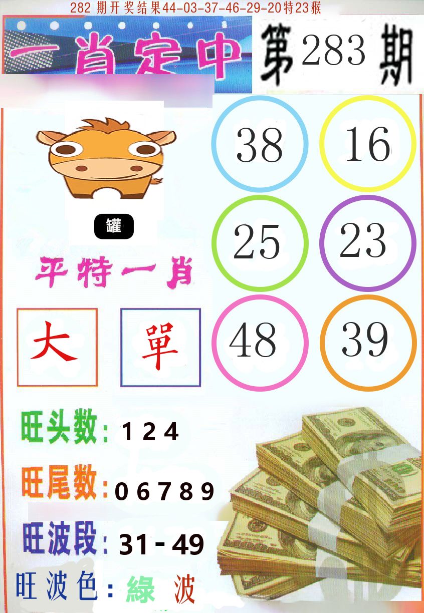 一肖定中 第282期