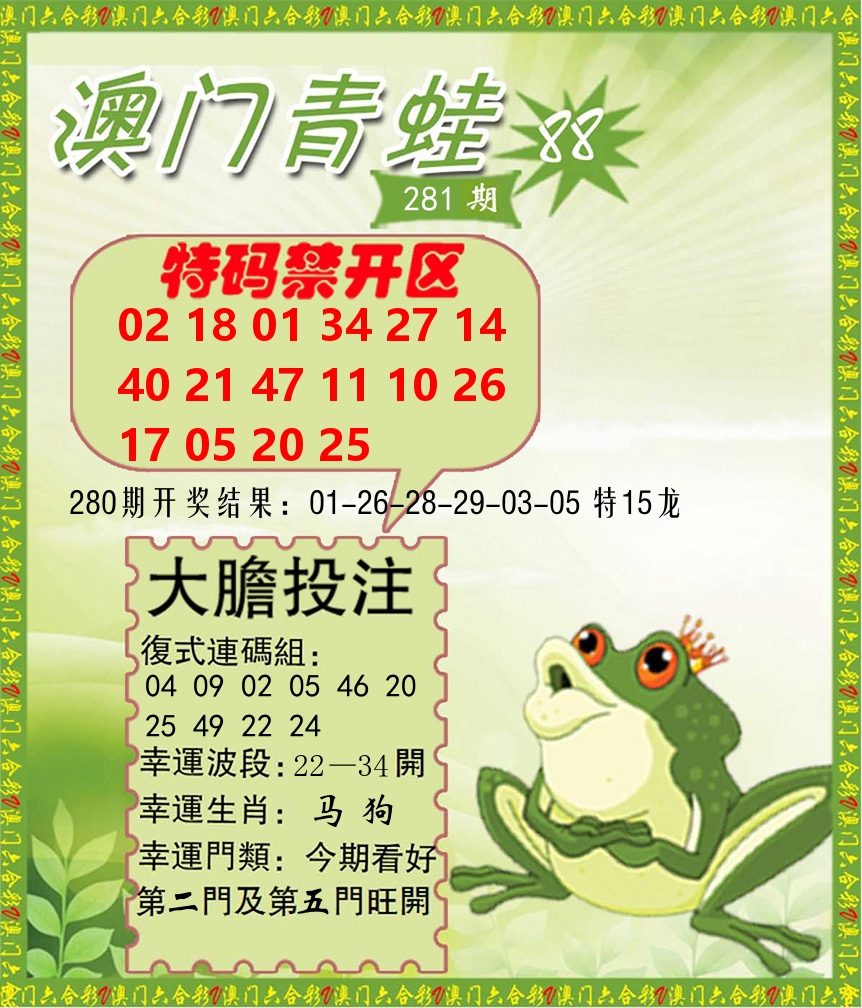 青蛙系列88 第281期