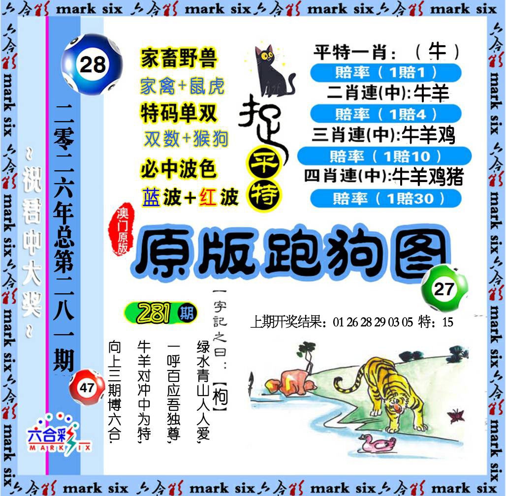 原版跑狗图 第281期