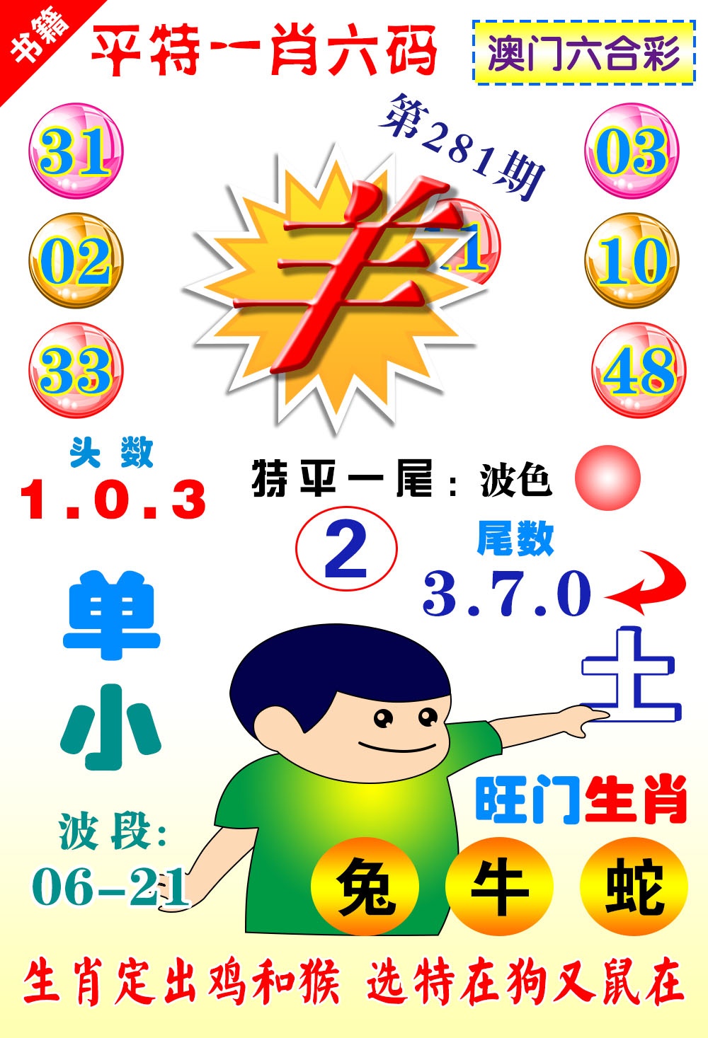 澳门一肖六码 第281期