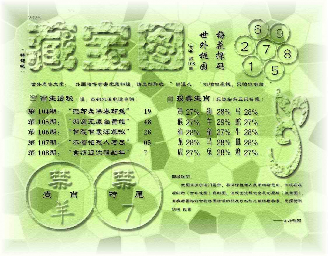 藏宝图(最老版) 第108期