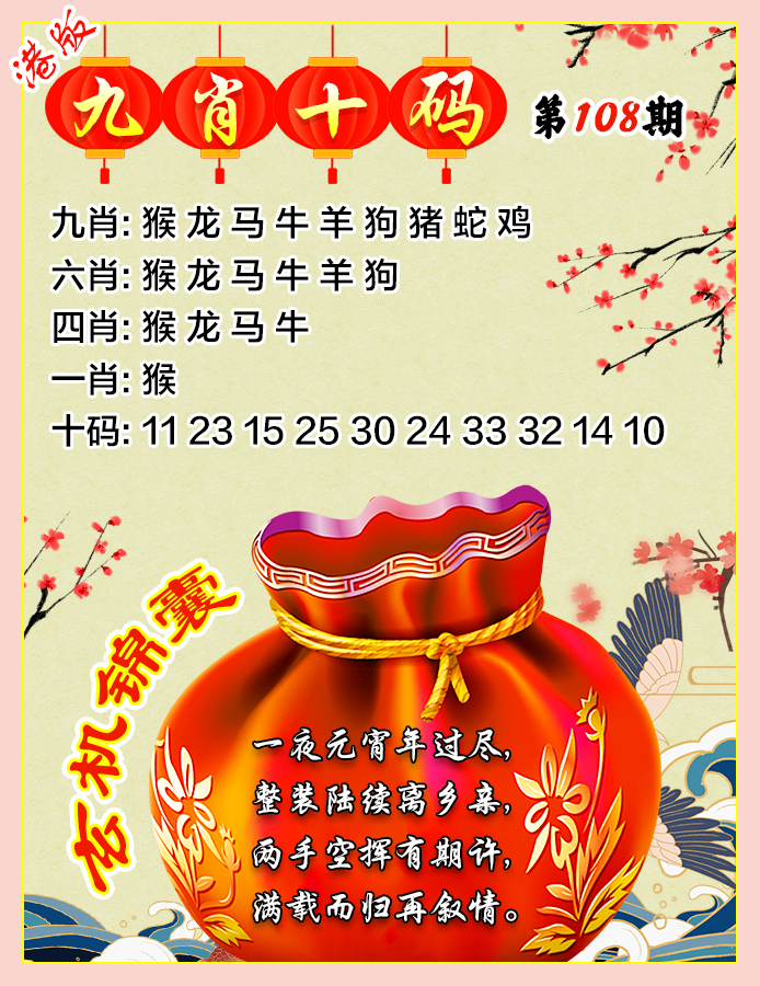 九肖十码 第108期