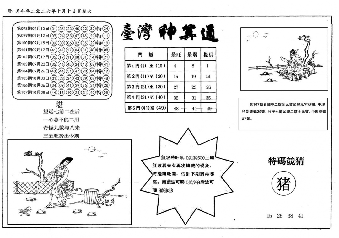 新潮汕台湾神算 第108期