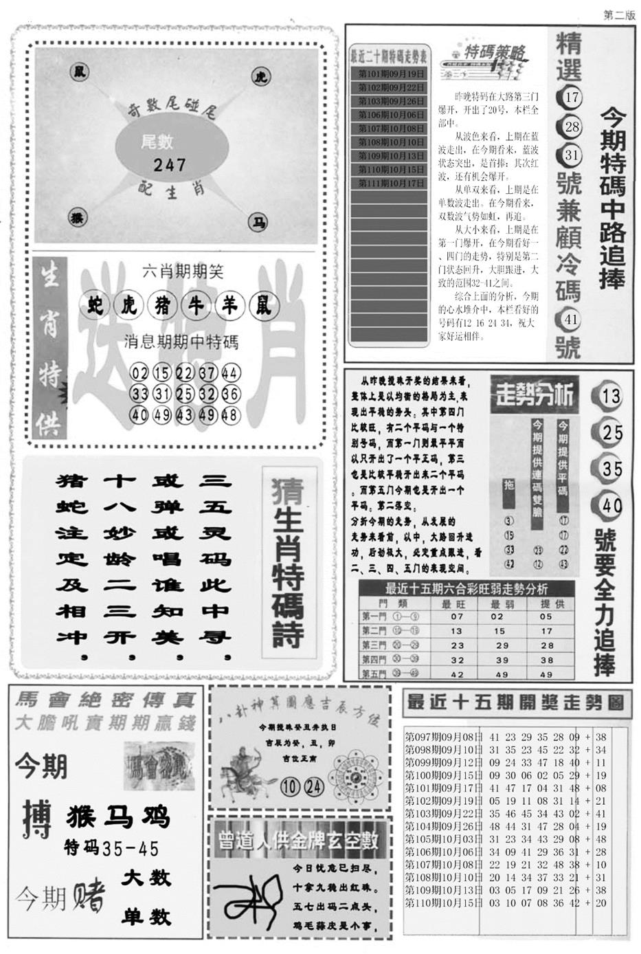 内幕消息B 第110期