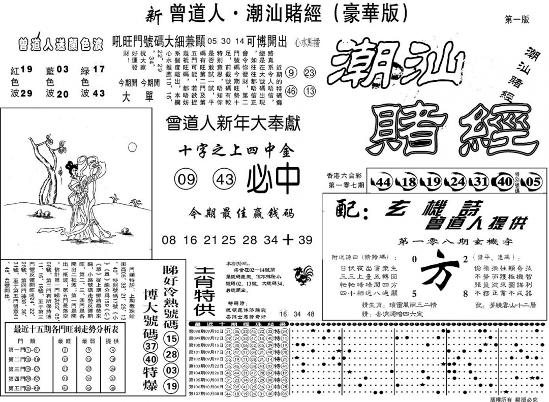 另潮汕赌经濠华版A 第108期