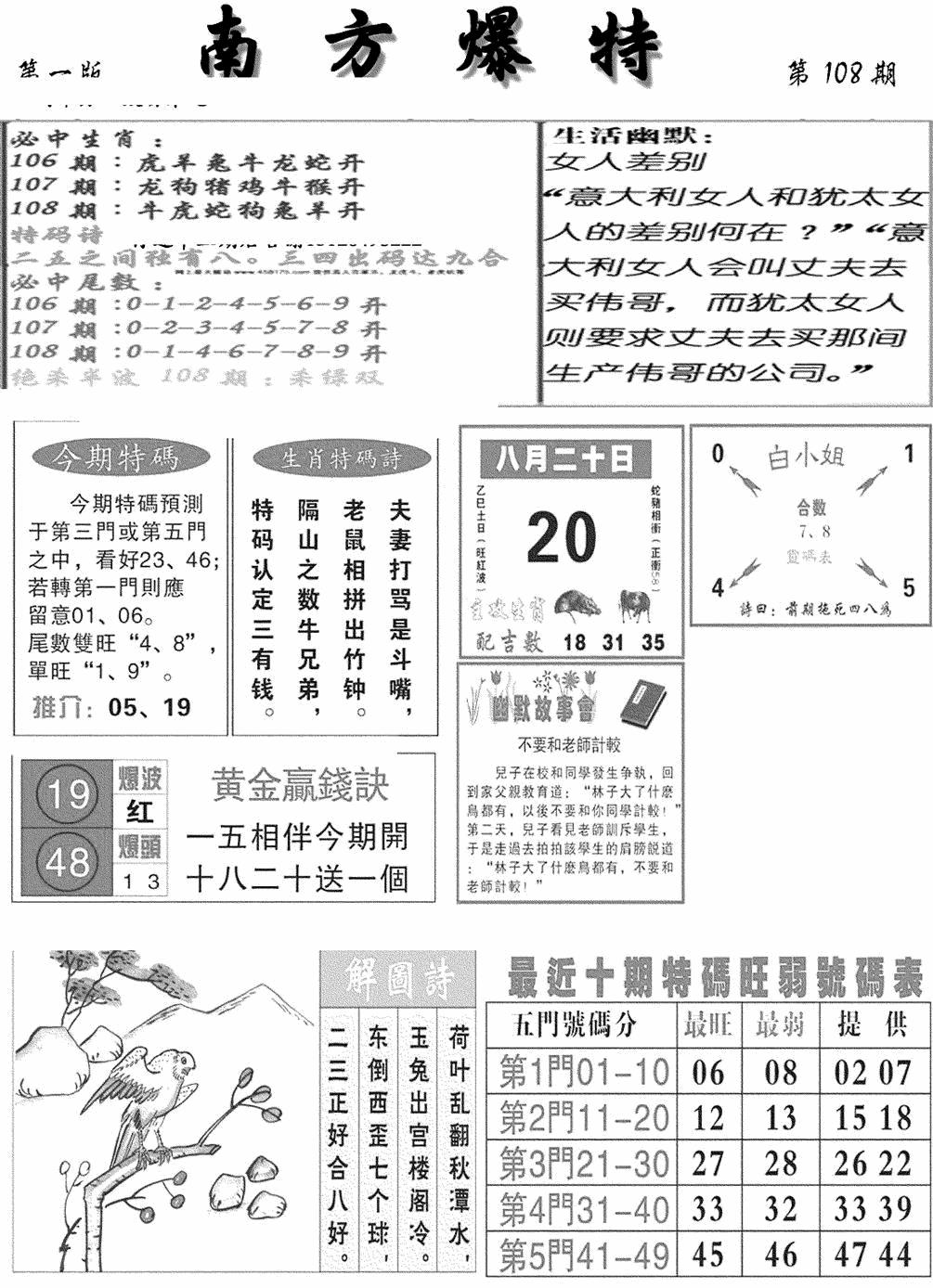 南方爆特A(新图) 第108期