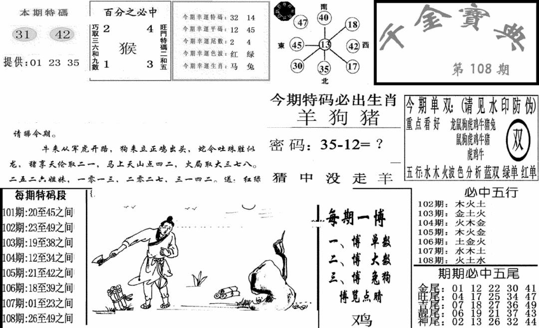 千金宝典(新图) 第108期