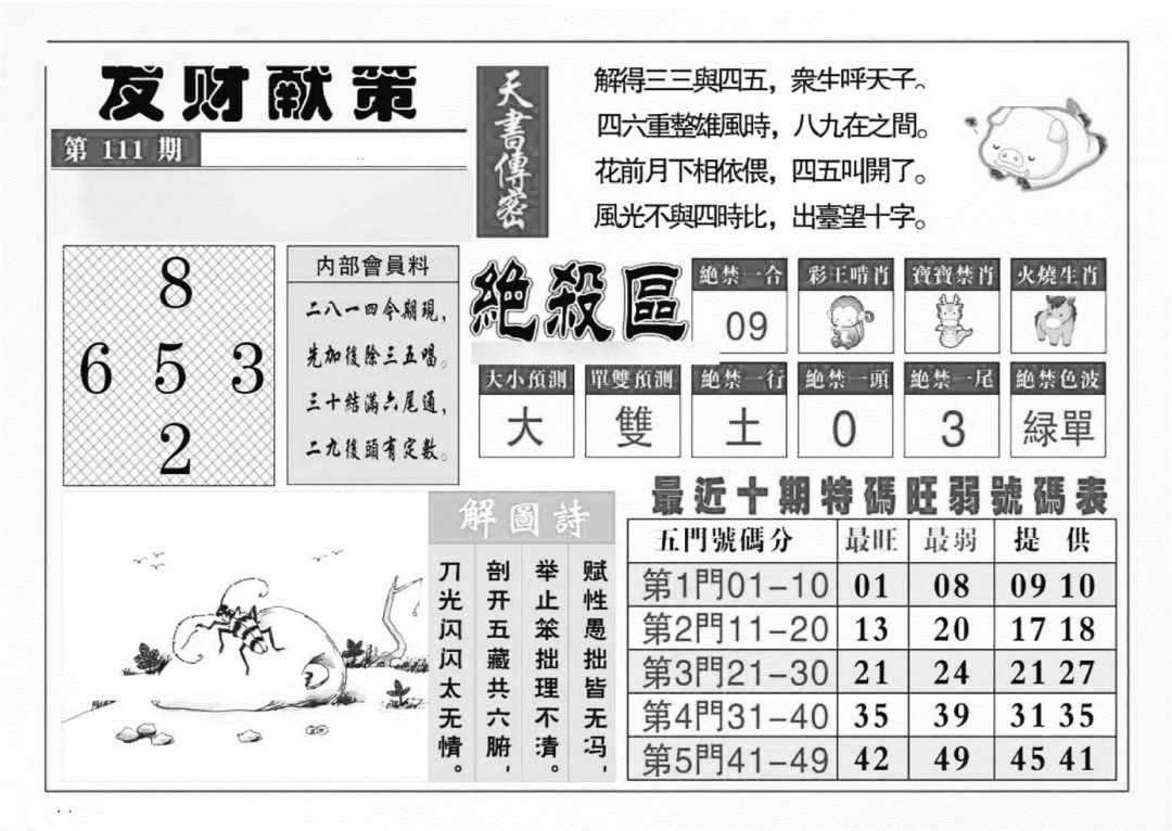 发财献策(特准) 第110期