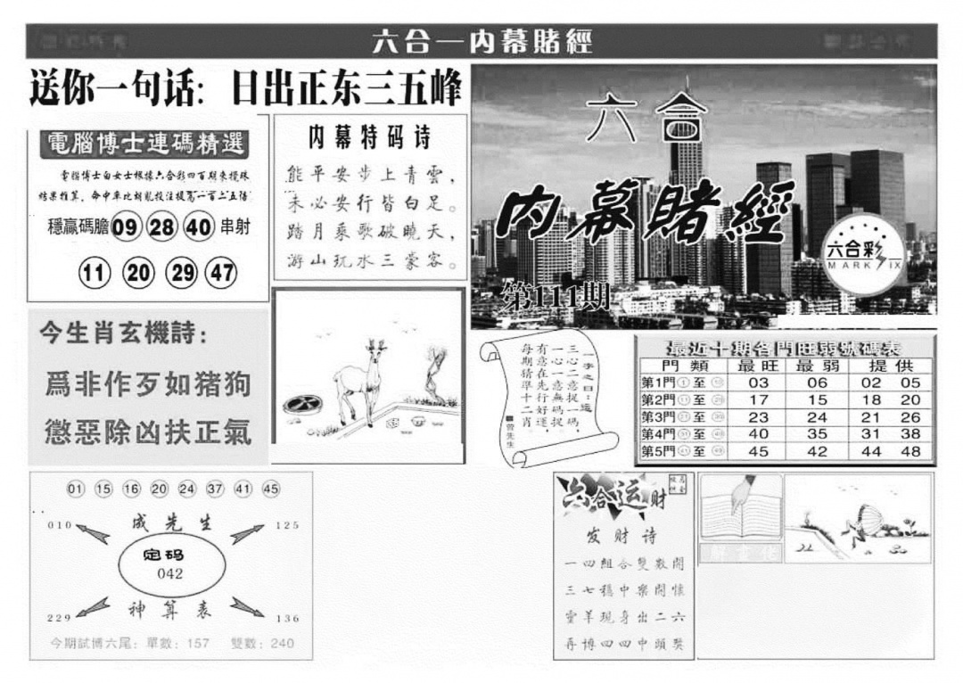 内幕赌经(特准) 第111期