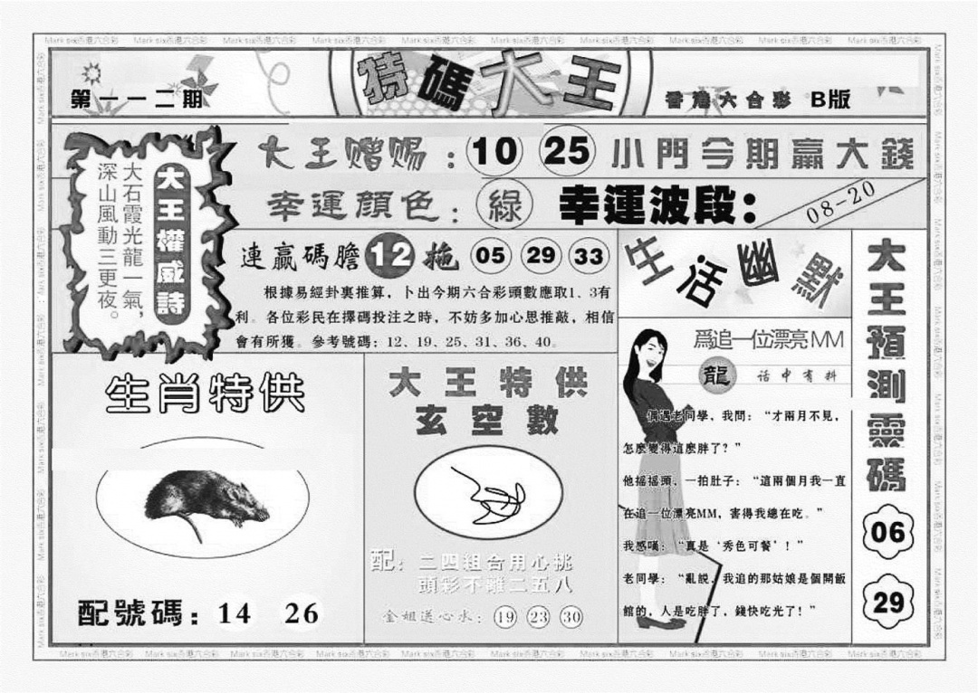 特码大王B（新图） 第111期