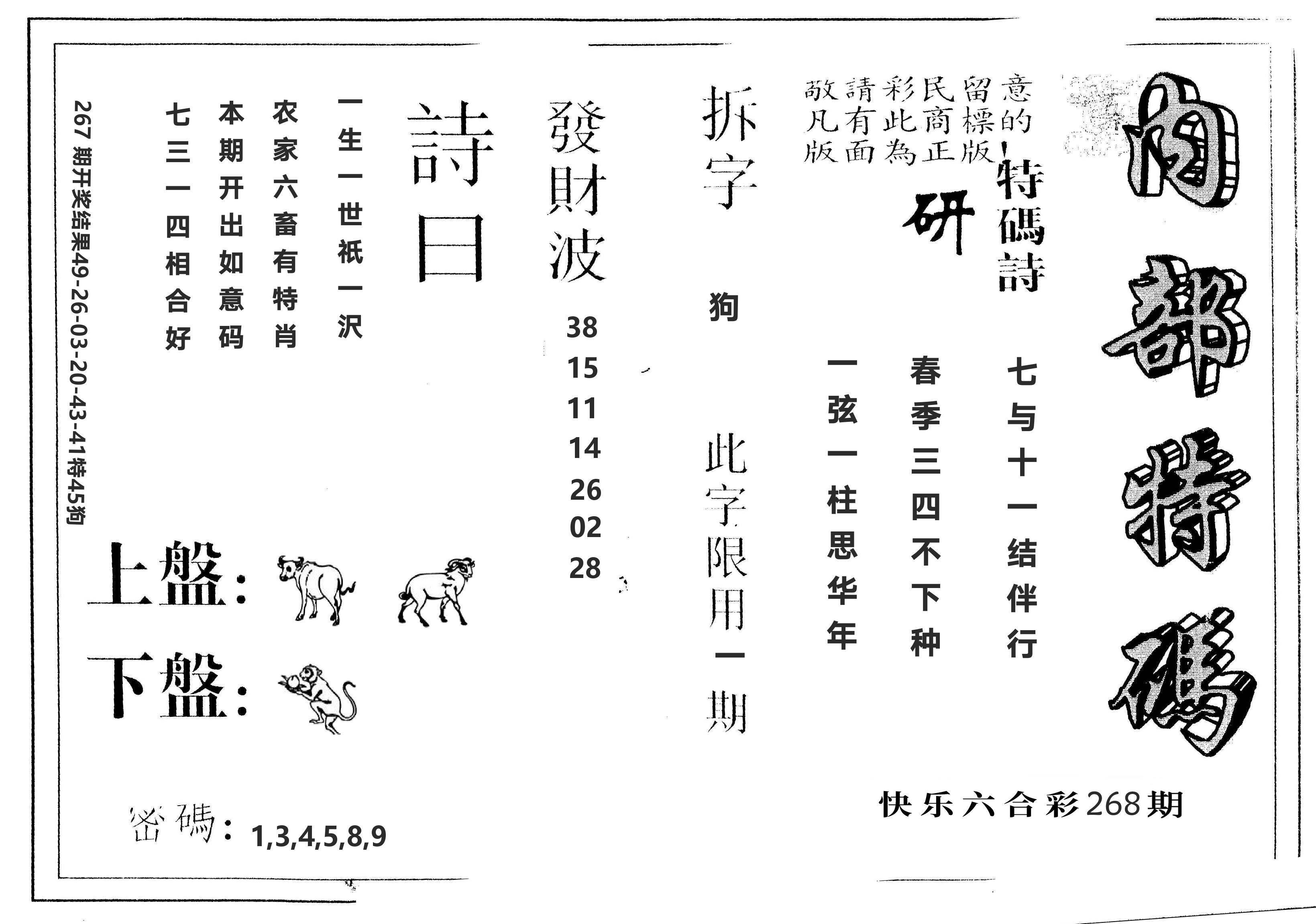 另版内部特码 第267期